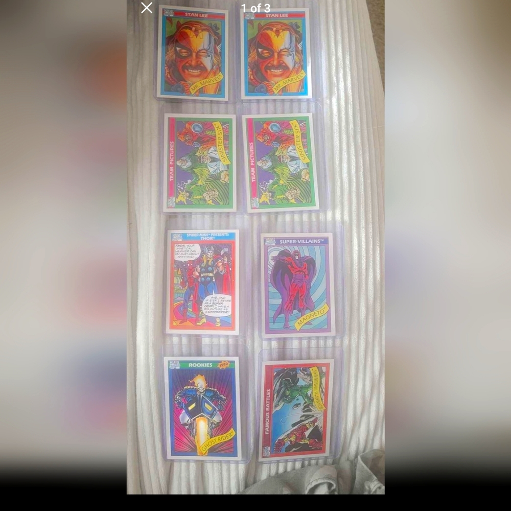 Marvel comics trading cards collectors items